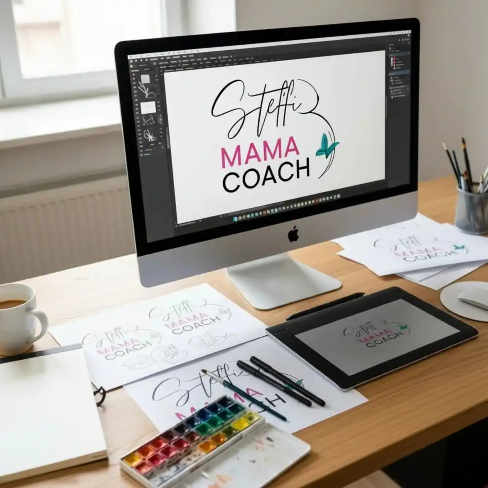 Logo-Design für Steffi Mamacoach – ganzheitliches Branding und Homepage erstellen lassen.