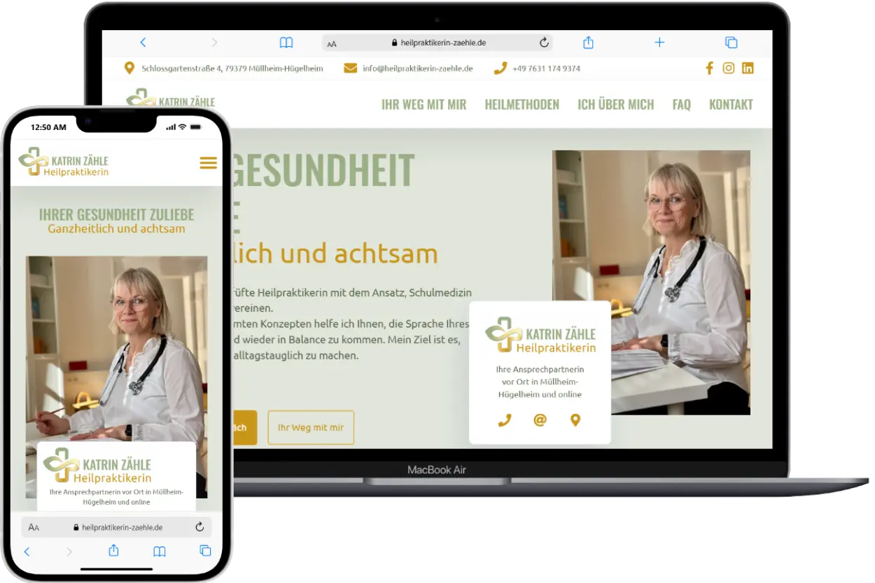 Responsive Webdesign für Heilpraktikerin Katrin Zähle – hier professionelle Homepage erstellen lassen.