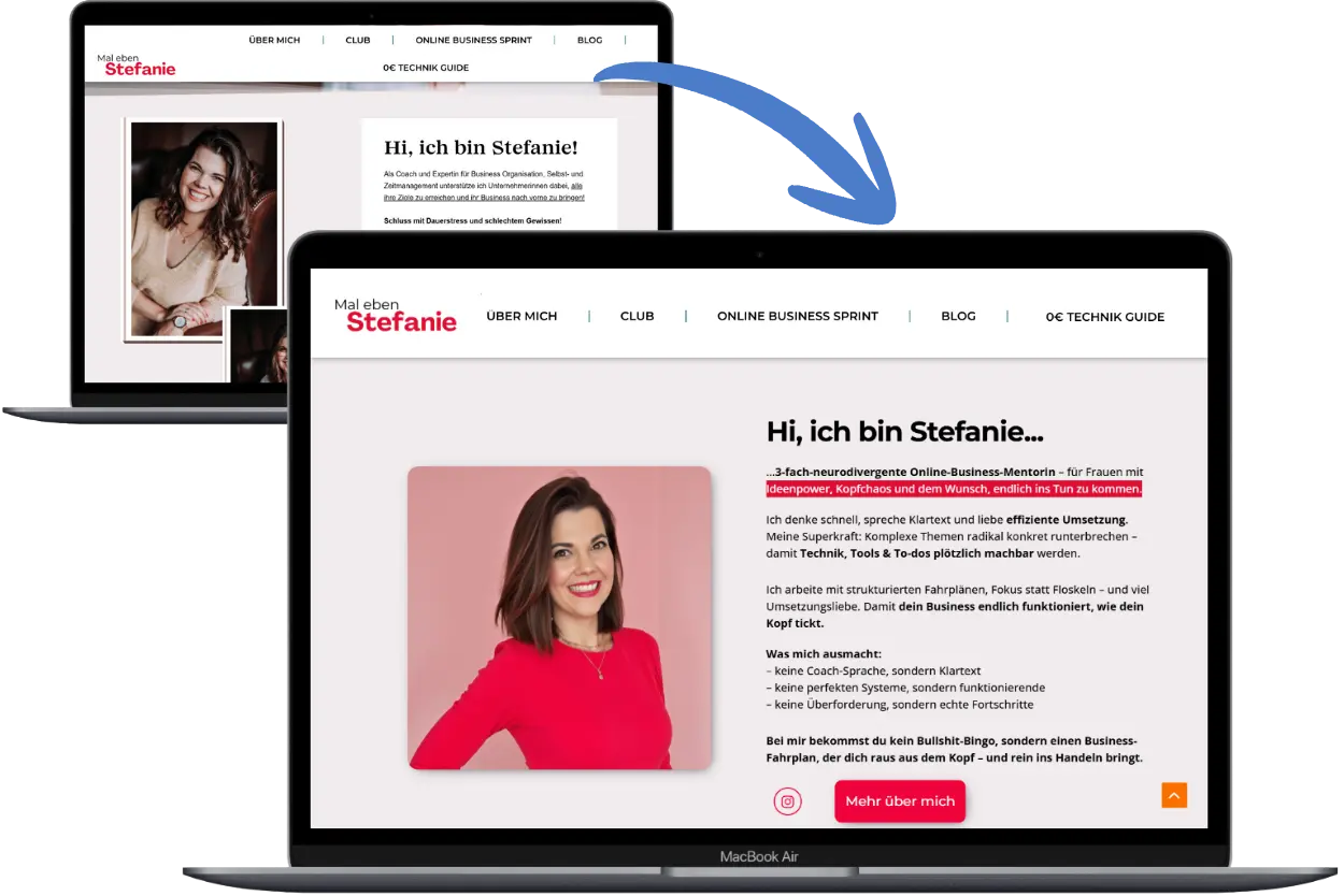 Projektbeispiel Mal eben Stefanie: Sichtbarer Erfolg, wenn Kunden ihre Homepage erstellen lassen bei Philipp Schmidt.